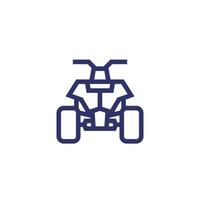 quad bike, all terrain vehicle ATV line icon vector
