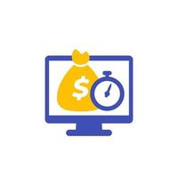 fast loan online icon on white vector