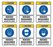 Caution Symbol Masks Required Beyond This Point Sign vector