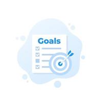 metas e icono de vector de planificación