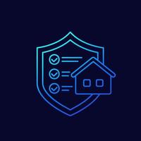 house insurance linear icon for web vector