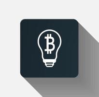 symbol bitcoin light bulb Icon.Vector Illustration. vector