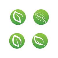 Logos of green Tree leaf ecology vector