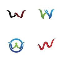 W Letter Logo Template vector