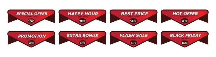 red banner promotion tag design for marketing vector