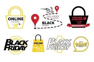 black friday sale shop promotion tag design for marketing vector