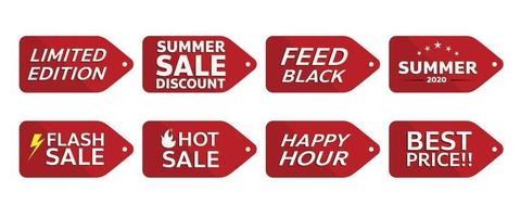 red banner promotion tag design for marketing vector