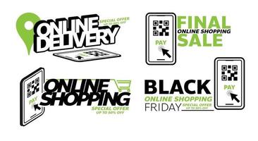 online delivery promotion tag design for marketing sale vector