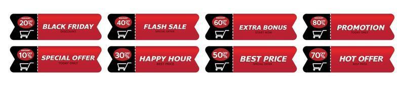 red banner promotion tag design for marketing vector