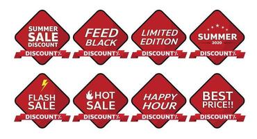 red banner promotion tag design for marketing vector