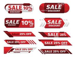 sale red banner promotion tag design for marketing vector