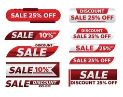 sale red banner promotion tag design for marketing vector