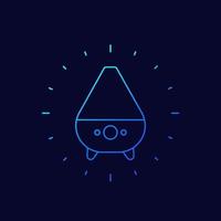 icono de humidificador de aire, diseño lineal vector