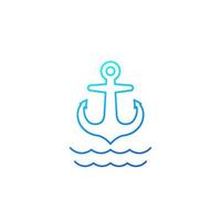 anchor, line icon on white vector