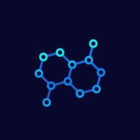graphene, carbon molecule structure vector icon