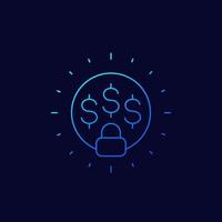 fixed cost icon, linear design vector