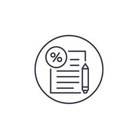loan document, contract line icon vector