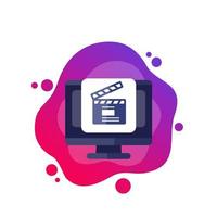 Content production icon on white vector