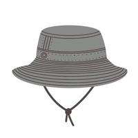 Panama hat. Youth panama hat with a drawstring. Summer headdress. Vector flat illustration