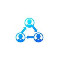 people interacting, team interaction icon vector