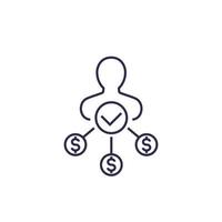 shareholder icon on white, line vector