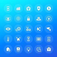 Smart home, house automation system icons, vector set