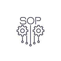 sop, icono de procedimiento operativo estándar en estilo de línea vector