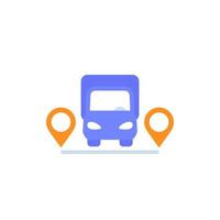 van and delivery points vector icon