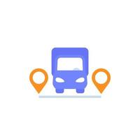 van and delivery points vector icon