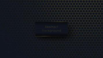 Abstract luxury blue and golden honeycomb style background vector