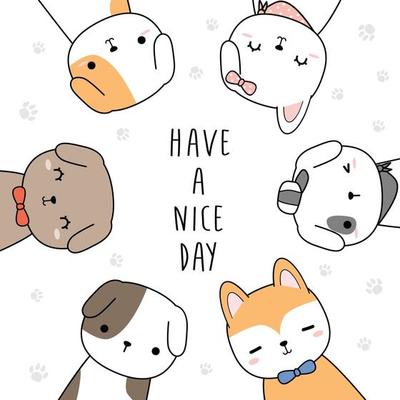 Cute shiba inu dog puppy greeting cartoon doodle card 2266205 Vector ...