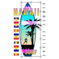 Hawaii Surf Logo Print Shirt vector