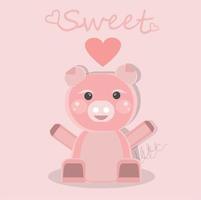 cute pig illustration vector