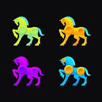 vector de diseño de logotipo de caballo colorido