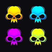 skull colorful abstract logo design vector