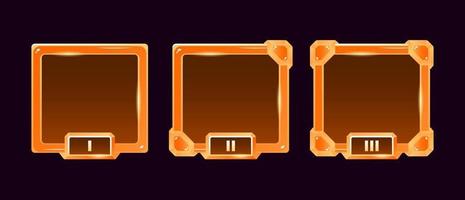 Set of golden jelly game ui border avatar frame with grade for gui asset elements vector