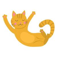 Cute cartoon funny cat. Print for kids t-shirts and clothes. Isolated on white background. vector