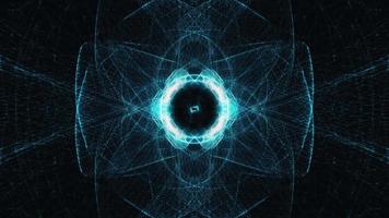 Symmetrie chaotische neonblaue Drahtgeflecht surreale Schleife video