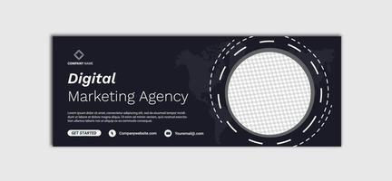 Digital Marketing template banner design for social media, Digital business marketing promotion timeline facebook and social media cover template