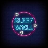 Sleep Well Neon Signs Style Text Vector