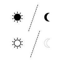 vector, iconos, sol, y, luna, símbolo vector