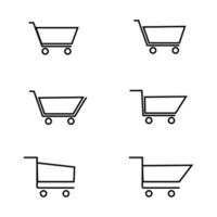 Set Of Outline Shopping Trolley Icons vector