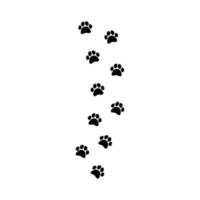 Track paw prints icon in flat style