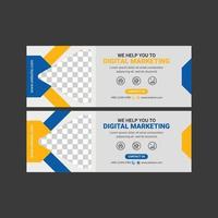 Corporate business agency web banner template vector