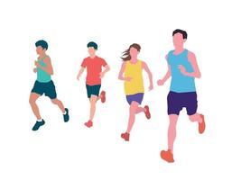 Runner Running Together on illustration graphic vector