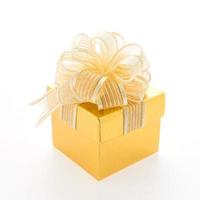 Gold gift box photo