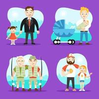 Set of Characters for Father's Day vector