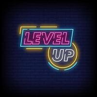 Level Up Neon Signs Style Text Vector