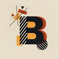 Diseño de vector de tipografía de letra b, diseño abstracto minimalista y limpio, adecuado para volantes, folletos, carteles y muchos más