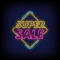 Super Sale Neon Signs Style Text Vector